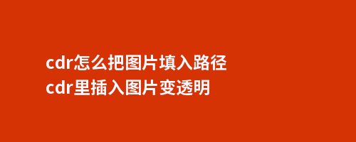 cdr怎么把图片填入路径cdr里插入图片变透明