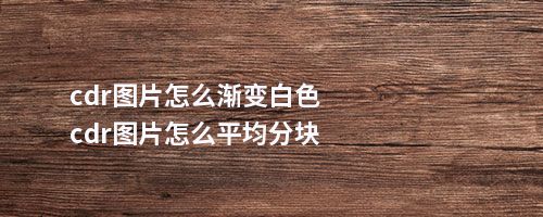 cdr图片怎么渐变白色cdr图片怎么平均分块