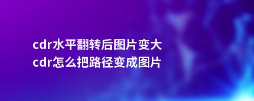 cdr水平翻转后图片变大cdr怎么把路径变成图片