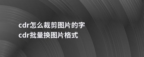 cdr怎么裁剪图片的字cdr批量换图片格式