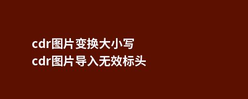 cdr图片变换大小写cdr图片导入无效标头